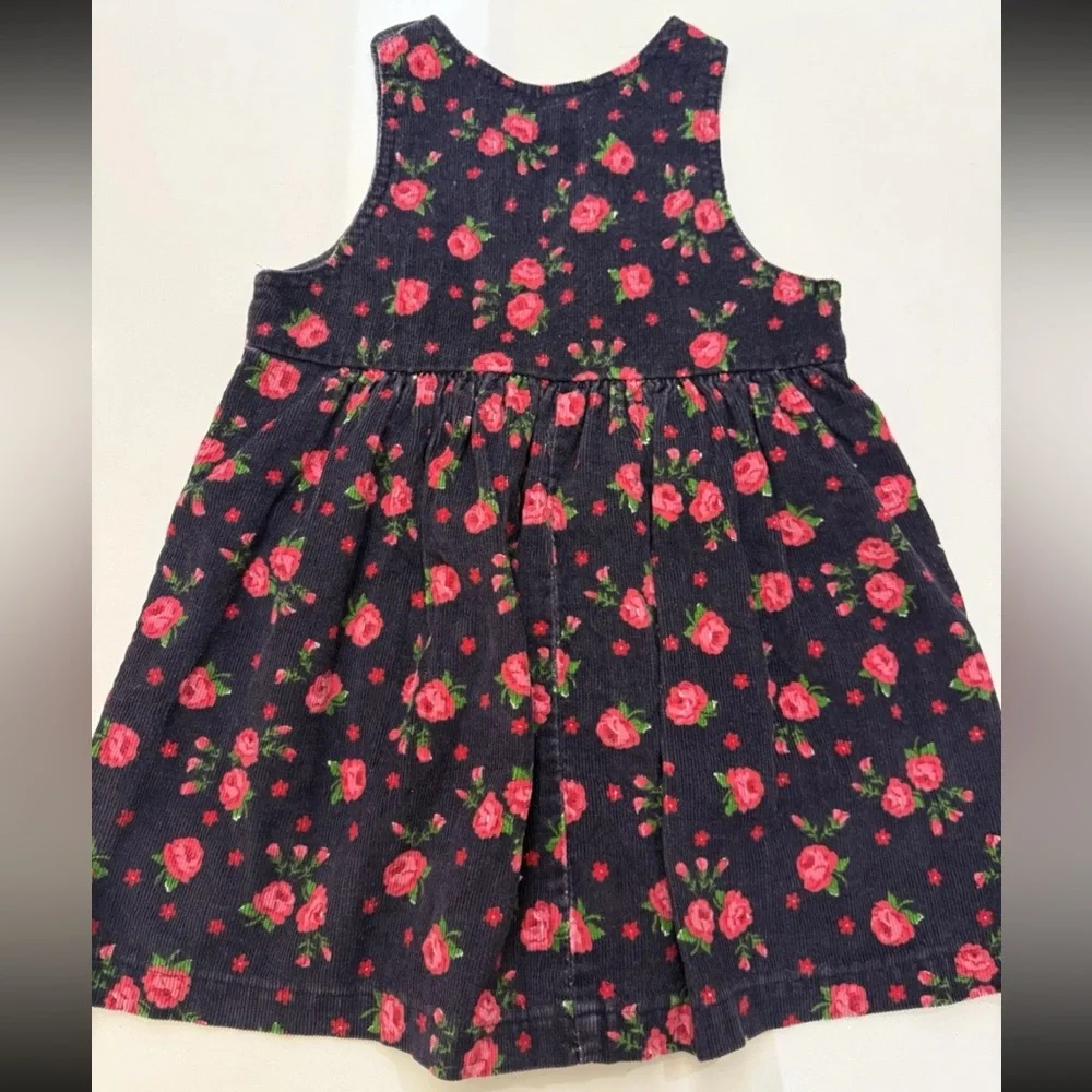 Vintage OshKosh B'gosh Dress Size 4‎ USA Made Floral Corduroy Toddler Girls